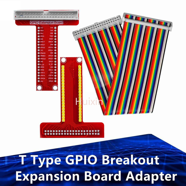 Hot T-Type GPIO Breakout Expansion Board With 20cm FFC 40-Pin Ribbon Cable, Compatible For Raspberry Pi 2/3 Model B/B+/A+