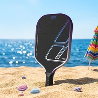 Set Raket Pickleball Serat Karbon Berlapis Titanium Tekan Panas Generasi ke-5 Terlaris Lintas Negara T700 dengan Lapisan Matte-woven