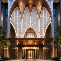 Panneau en aluminium perforé à motif personnalisé, forme ondulée 3D, revêtement de façade pour architecture commerciale