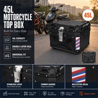 Boîte à bagages arrière pour moto 45L en PP, étanche, amovible, universelle, pour la modernisation et la mise à niveau