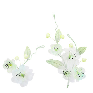 Nouvelle conception originale, faite à la main, épingle à cheveux douce en fleur de poirier verte et fraîche, accessoire capillaire de style antique, pour cheveux Hanfu. - Product Image 5