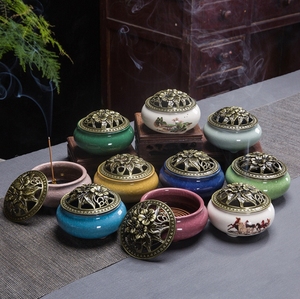 Bán Buôn Tùy Chỉnh Gốm Hương Burner Hương Thơm Bếp Tháp Hương Pan Khuếch Tán Màu Sắc Khác Nhau Hương Chủ Sở Hữu Khuếch Tán - Product Image 5