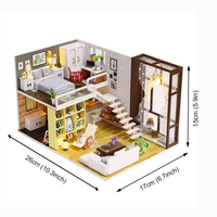IIECREATE K-028 Casas de Muñecas Miniatura de Madera DIY, Rompecabezas 3D, Modelo de Juguete para Adultos, Diseño Urbano Compacto