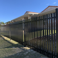 Panneau de clôture en aluminium de 1,8 m de haut, revêtement poudré noir, pour projets résidentiels et de jardins de villas