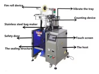 Machine de remplissage et de scellage de petits sachets en plastique/papier pour bonbons à la menthe et comprimés, haute efficacité, automatisée, 3/4 scellages