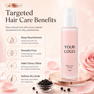 Huile Capillaire Personnalisable au Logo Caviar Rose 100ml – Légère, Brillance, Lissage, Anti-frisottis, Éclat, Nourrissante en Profondeur, Adoucit les Pointes Sèches - Product Image 4
