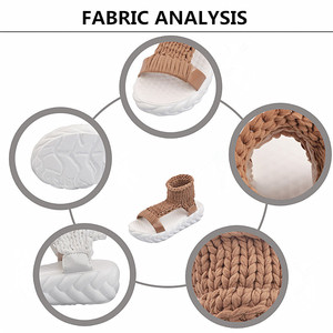 Sandales en crochet pour femmes noires beiges faites à la main avec talon épais nouveau Design botte de hauteur de cheville pour l'automne printemps été chaud - Product Image 6