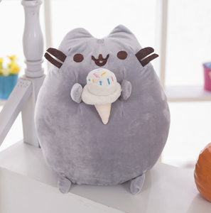 Peluche de Gato Gris Kawaii con Galleta, Suave y Adorable, Almohada Decorativa para Dormitorio de Niñas y Sofá - Product Image 3
