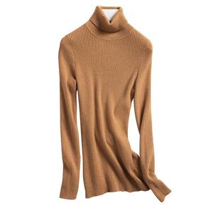 Pull en tricot à col haut pour femme, coupe ajustée, en laine épaisse, couche de base, automne-hiver, manches classiques, tailles S, M, L, XL, XXL - Product Image 5