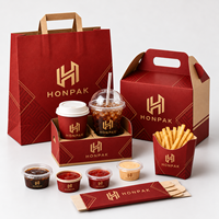 HONPAK Emballage pour café en gros, gobelets en papier kraft personnalisés, gobelets pour boissons glacées et sacs à emporter imprimés