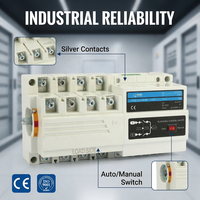 Commutateur de transfert automatique (ATS) robuste 630A 400V 4P à verrouillage mécanique IEC 60947-6-1 pour double alimentation