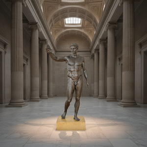 รูปปั้นทองสัมฤทธิ์ชายขนาดเท่าคนจริง งานศิลปะคลาสสิก รูปปั้นตกแต่งรูปคน สำหรับสวน โรงแรม ลานกิจกรรม - Product Image 4