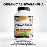 Capsule d'Ashwagandha à base de plantes naturelles 2100MG par portion Complément nutritionnel quotidien à base de plantes