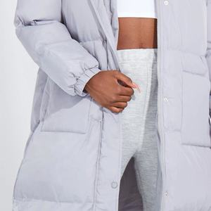 Piumino Casual da donna con collo alto caldo invernale <span class=keywords><strong>grigio</strong></span> con Zip piumino Extra lungo - Product Image 5