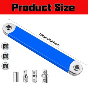 Jeu de clés à rallonge déportées en acier au carbone OEM de 15 pouces, adaptateurs carrés 1/2" 1/4" 3/8" pour cliquet à chocs, pour réparation automobile DIY, petit modèle - Product Image 6