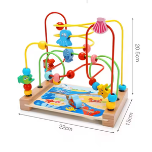 Jouet labyrinthe en <span class=keywords><strong>perles</strong></span> de bois pour tout-petits Montessori Apprentissage précoce Motricité fine Jouet éducatif - Product Image 5