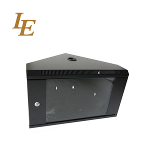 Armoire murale d'angle 24'' (600 mm) de large, 19'' 6U 9U, porte vitrée, noir ou gris - Product Image 2