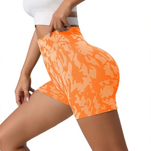 Wholesale High Quality Women's Summer Lightweight Seamless Sports <b>Shorts</b> Orange Camo Print Breathable <b>Shorts</b> Workout - Product Image 4