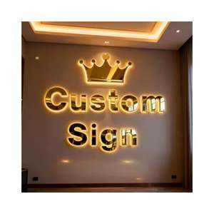 Letrero Publicitario LED 3D Personalizado con Letras de Canal, Retroiluminado, para Interiores y Exteriores, con Logotipo, para Montar en la Pared, para Negocios y Tiendas - Product Image 1