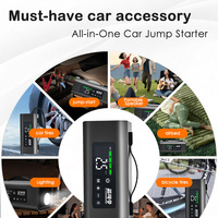 Démarreur portable 6-en-1 à prix d'usine avec gonfleur de pneus, haut-parleur Bluetooth et lumière LED, booster de batterie pour voiture, SUV, camion