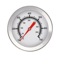 Jauge de température en acier inoxydable de 2 pouces pour barbecue Charcoal Pit Smoker Grill Thermomètres pour barbecue Jauge de température avec indicateur de chaleur
