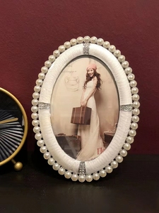 Khung Ảnh Bộ Khung Ảnh Ngọc Trai Trắng Hình Bầu Dục Tùy Chỉnh Khung Ảnh Cổ Điển Cao Cấp Trang Trí Phong Cách Sáng Tạo Cung Điện Châu Âu - Product Image 5