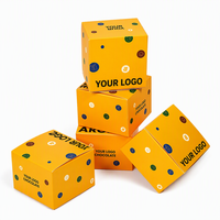Boîte cadeau carrée jaune à pois, impression personnalisée, écologique, qualité alimentaire, service de conception, chocolat, biscuits, montres, bougies, OEM