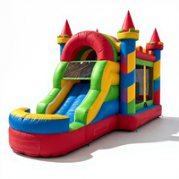 Château gonflable en PVC avec toboggan pour enfants et adultes, aire de jeux intérieure et extérieure, combo château gonflable et toboggan, château de saut pour enfants