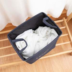 Nordic Style Dirty <b>Clothes</b> and Toy <b>Storage</b> Box Wholesale Canvas and Denim Jute EVA Basket Foldable Design for Bathroom Use - Product Image 5