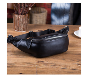 Hot Selling New Money Pack Wholesale Men's Outdoor Sports Running Shoulder <strong>Soft</strong> Pu <strong>Leather</strong> Belt <strong>Purse</strong> Recycled Urban Chest Bag - Product Image 2