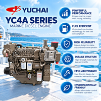 Moteur diesel marin turbocompressé SCDC YUCHAI série YC4A 40-162KW 55-220HP 4.837L 4 cylindres pour bateau de pêche avec certification CCS