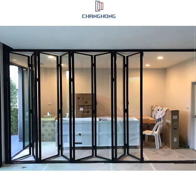 High Quality Patio Doors Sound Insulation Modern Door Folding Glass Door