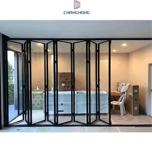 Puertas de patio de alta calidad Aislamiento acústico Puerta moderna Puerta de vidrio plegable