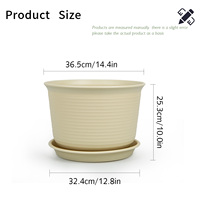 Pot de fleurs en PP durable de grande taille avec trou de drainage, capacité de 17,2 L, design minimaliste pour la maison, le jardin et le bureau