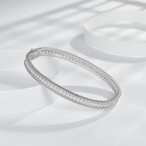 All Fashions Unisex Hand Tennis <b>Bracelet</b> with Moissanite Charm Hip Hop Style Party Occasion - Product Image 4