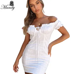 Nieuwkomers 2023 Diepe Witte Bodycon Kleding Vrouwen Jurken Casual Sexy