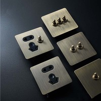 Interrupteurs et prises électriques rétro en acier inoxydable pour Royaume-Uni, UE, États-Unis, style vintage, 1, 2, 3, 4 gangs, 2 voies