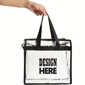 Sac fourre-tout transparent imprimé avec logo personnalisé, sac fourre-tout de plage imperméable en PVC imprimé avec logo - Product Image 2