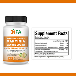 แคปซูลจัดการน้ำหนัก Garcinia cambogia 60% สูตร HCA มาตรฐานช่วยเพิ่มการเผาผลาญของผู้ใหญ่ - Product Image 2
