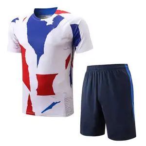 Promotion 24-25 Men's Football Team Uniform Versatile Sportswear High Quality Short Sleeve Training Clothing