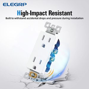 ELEGRP Confezione da 10 Prese Elettriche <span class=keywords><strong>a</strong></span> <span class=keywords><strong>Muro</strong></span> Certificate UL, Prese Decorative NEMA 5-15R con Autoconnettore <span class=keywords><strong>a</strong></span> Terra - Product Image 2