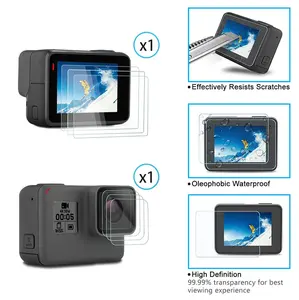 Ensemble de protection d'écran de Film de protection de haute qualité pour <span class=keywords><strong>GoPro</strong></span> <span class=keywords><strong>Hero</strong></span> 5 Films en verre trempé noir pour <span class=keywords><strong>GoPro</strong></span> <span class=keywords><strong>Hero</strong></span> 5 6 <span class=keywords><strong>7</strong></span> - Product Image 3