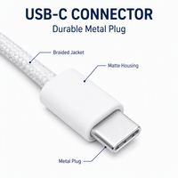 Câble de données USB Type-C vers USB Type-C à angle droit, nickelé, charge rapide 3A, 1m, en nylon tressé, pour téléphone portable