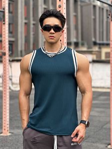 Camiseta sin mangas de alta calidad para hombre, transpirable, para playa, ajustada, con nervaduras, para culturismo, fitness y entrenamiento. - Product Image 4