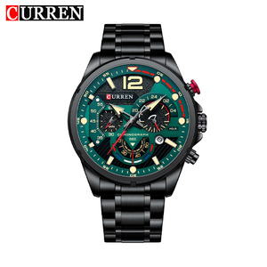 นาฬิกาควอตซ์ CURREN รุ่น 8395 สไตล์หรูหรา สปอร์ต ตัวเรือนสแตนเลสสตีล พร้อมฟังก์ชั่นโครโนกราฟ เข็มเรืองแสง ดีไซน์การ์ตูน แฟชั่นโบราณ - Product Image 1