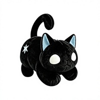 Peluche personnalisée chat noir gothique, jouet en peluche doux, rembourrage en coton PP, cadeau pour fans
