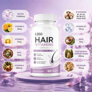 Cápsulas para el Crecimiento del Cabello para Adultos, Gran Venta, Ricas en Biotina, Múltiples Vitaminas, Colágeno, Minerales, Ácido Fólico, Orgánicas, Veganas, Sin Gluten - Product Image 2