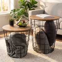 Table basse en fer forgé de style nordique avec hauteur réglable pour salon, table d'appoint pour canapé dans les petits appartements