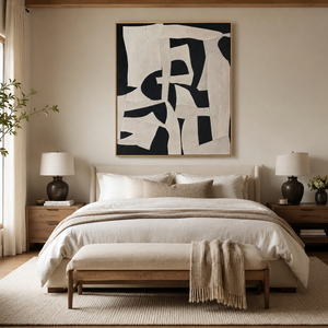 Textured Abstract Wall Art Forms in Contrast Minimalist Handmade <b>Canvas</b> Painting <b>for</b> Luxury Living Room Home Decor Large Size - Product Image 1