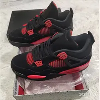 Scatola originale di alta qualità air AJ 4 retro red thunder sneakers scarpe da basket nero multi colore scarpe da uomo in stock x
